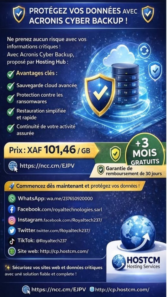 PROTÉGEZ VOS DO️NNÉES AVEC ACRONIS CYBER BACKUP !