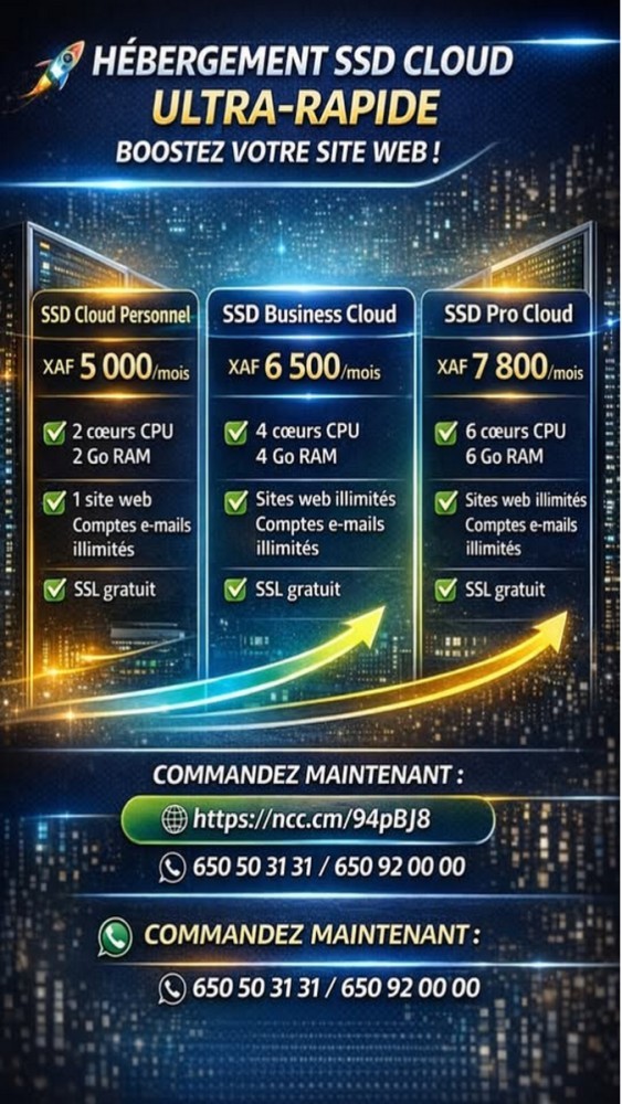 Hébergement SSD Cloud Ultra-Rapide – Boostez votre site web !