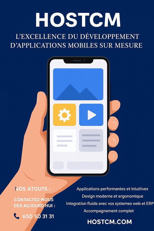 📱 HOSTCM — L’Excellence du Développement d’Applications Mobiles sur Mesure 🌐