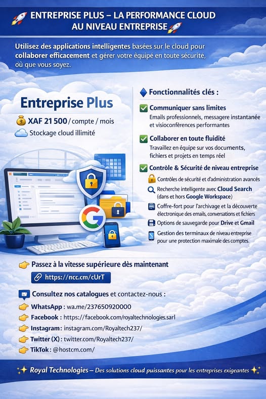 🚀 Entreprise Plus : la performance Cloud au niveau entreprise
