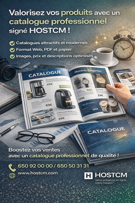 📘 Valorisez Vos Produits avec un Catalogue Professionnel signé HOSTCM !